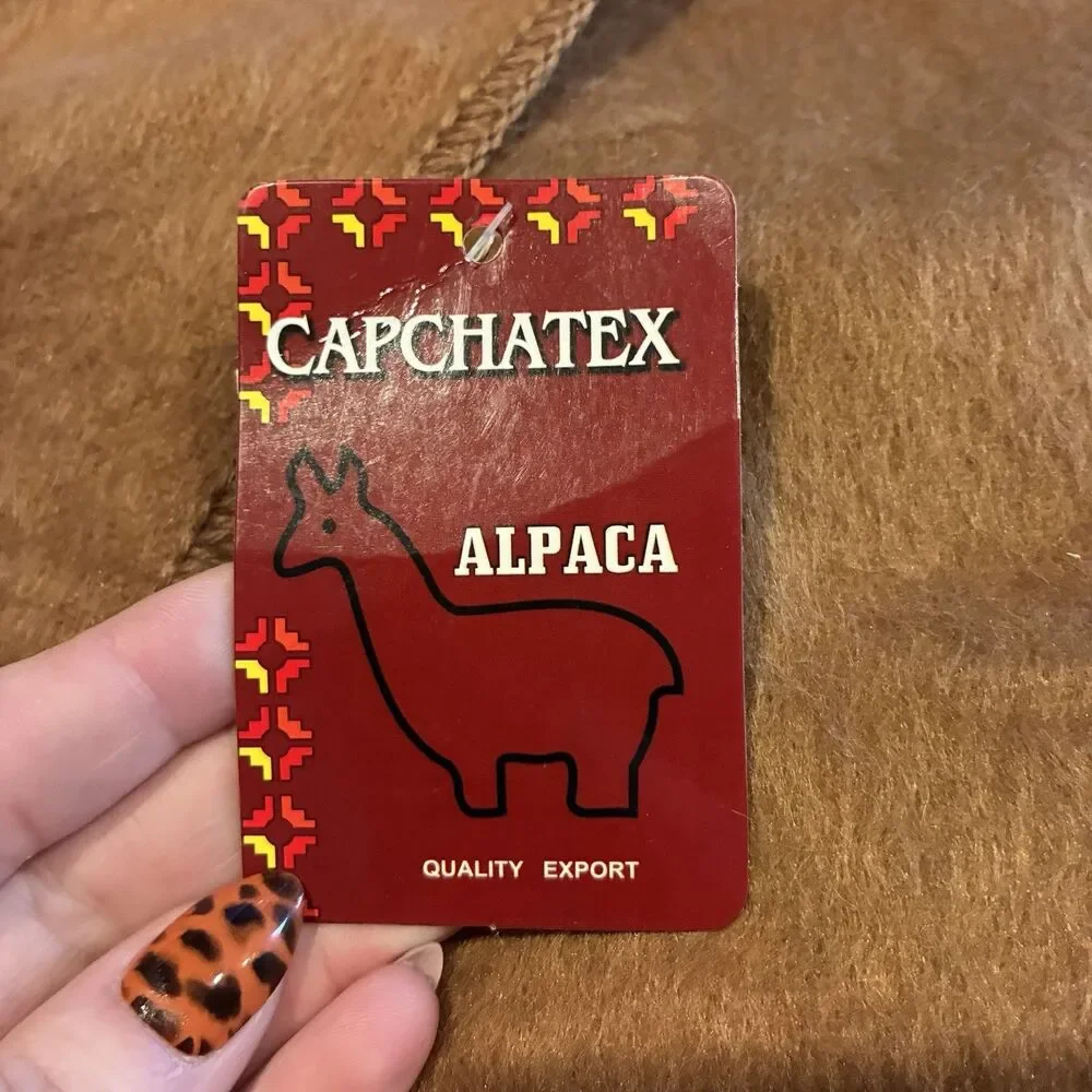 NWT Alpaca Camel Color Brushed Fine Fiber Scarf Woven 74